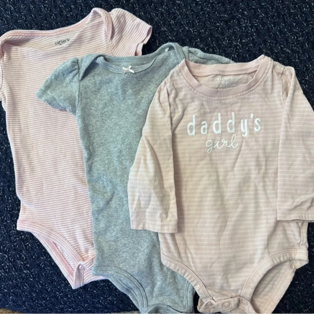 Carter’s Baby Girl 9M Bodysuit Bundle | Huggies Organic Cotton | 3pc